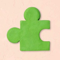 Jigsaw puzzle clay icon vector cute DIY marketing creative craft graphic