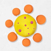 Covid-19 virus clay character vector cute handmade creative art for kids