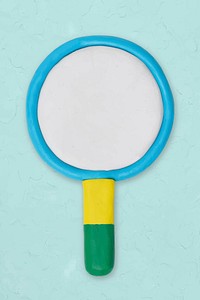 Magnifying glass clay icon vector cute handmade marketing creative craft graphic