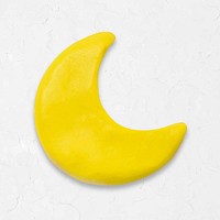 Yellow moon clay craft vector cute handmade creative art graphic