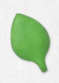 Green leaf clay craft vector cute nature handmade creative art graphic