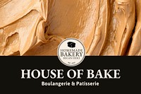 Bakery template vector with brown frosting texture for blog banner