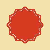 Blank badge element vector in red color