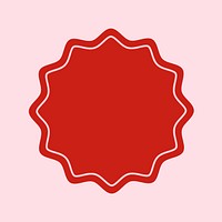 Blank badge element vector in red color