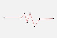 Pulse line element, connected dots design vector