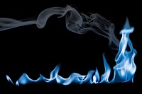Burning flame border sticker, realistic fire image vector