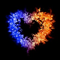 Heart flame element, creative design