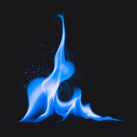 Campfire flame sticker, realistic burning fire image vector