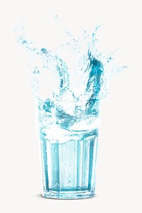 Glass of water splash, drink image