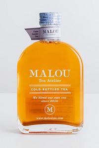 Cold bottled Malou Tea Atelier. JANUARY 29, 2020 - BANGKOK, THAILAND 