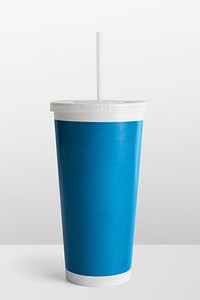 Blue disposable soft drink cup