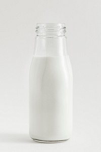 Fresh milk in a glass bottle