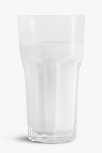 Glass of milk sticker, dairy, beverage isolated image psd