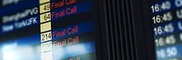 Flight status board at the airport