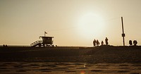 Lifeguard house on a Venice beach in California, USA