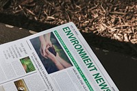 Environment news headline on a newspaper