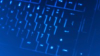 Blue computer keyboard close up