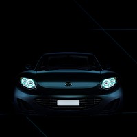 Black shiny sports car design