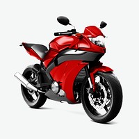 Red sports bike 3D vector