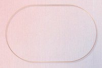 Oval gold frame on pink corduroy textured background vector