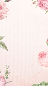 Pink rose pattern mobile phone wallpaper illustration
