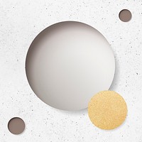 Beige circle on white marble background vector