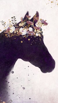 Horse iPhone wallpaper, aesthetic background