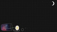 Minimal daisy in a container and a moon vector