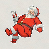 Santa Claus with a list on his hand sticker vector