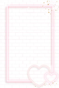 Pink neon Valentine&#39;s mobile phone wallpaper illustration