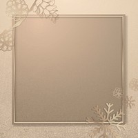 Square snow flake frame background vector