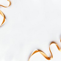 Festive gold ribbons on white social template
