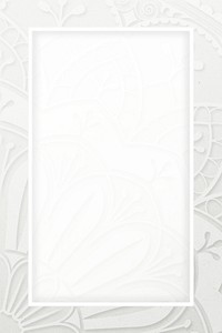 White rectangle Ramadan arabesque patterned frame