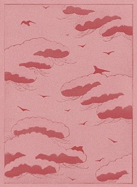 Pink cloudy sky design, remix from original painting