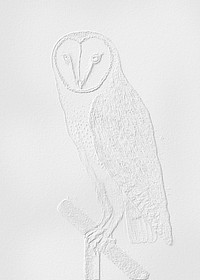 Embossed barn owl vintage illustration, remix from original artwork.