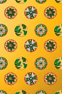 Yellow floral patterned background design element