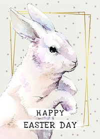 Watercolor Easter bunny template design vector