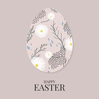 Floral Happy Easter template design vector