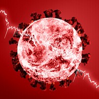 Coronavirus on a red background