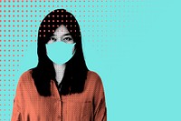 Woman wearing a face mask during coronavirus pandemic illustration