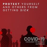 Protect others from getting sick during coronavirus pandemic template vector