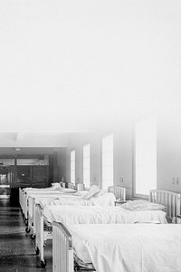 Historical photograph of a field hospital during the Spanish Flu Pandemic in Europe