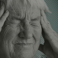 Elderly woman showing coronavirus symptoms