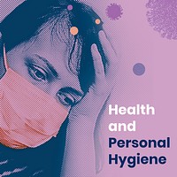 Health and personal hygiene during coronavirus pandemic banner template vector
