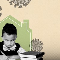 Little boy homeschooling during coronavirus pandemic