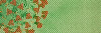 Coronavirus under a microscope on a green background illustration