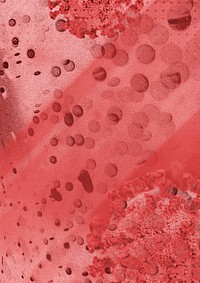 Coronavirus under a microscope on a red background illustration