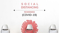 Social distancing during coronavirus pandemic social template mockup