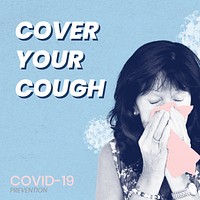Cover your cough to prevent covid-19 spreading vector