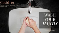 Wash your hands after toilet use to protect yourself and others from getting sick from COVID-19 social template vector
